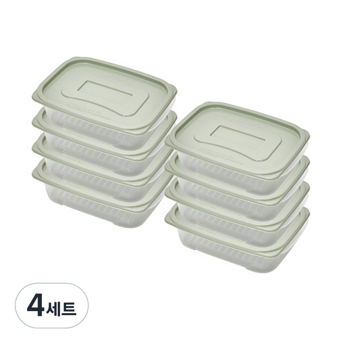 씨밀렉스 프레쉬핏 냉장고 보관용기 GREEN 780ml, 4세트, 8개입