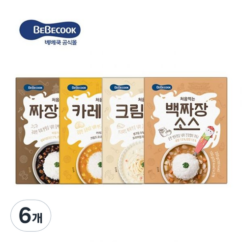 베베쿡 처음먹는 백짜장 소스, 백짜장맛, 6개