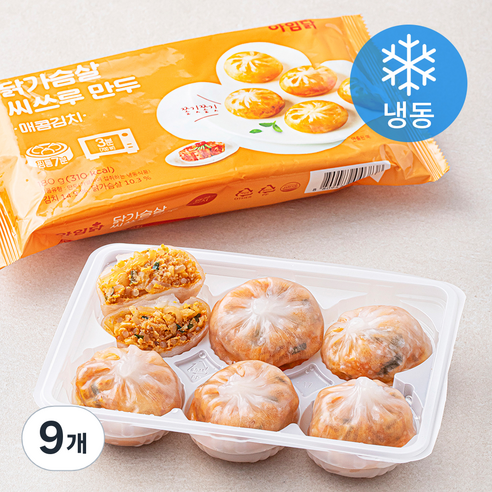 아임닭 닭가슴살 씨쓰루 만두 매콤김치 (냉동), 180g, 9개