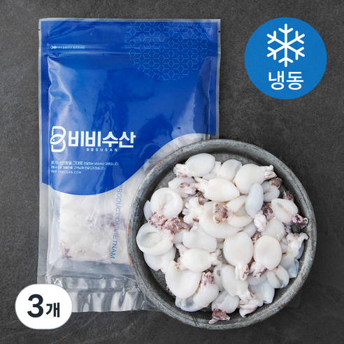 비비수산 손질한 베이비 갑오징어 2팩 (냉동), 3개, 400g