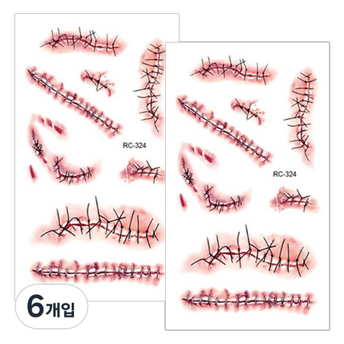 스윗리빙 스카 할로윈파티 상처스티커, RC324, 6개입