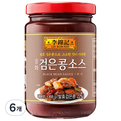 오뚜기 이금기 중화 검은콩소스, 368g, 6개