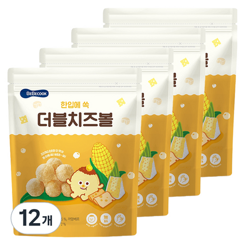 베베쿡 한입에 쏙 더블치즈볼 25g, 치즈, 12개