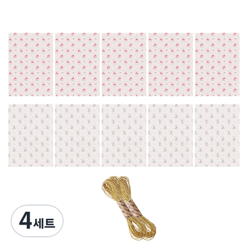 인디케이 플라밍고 포장지 5p + 코알라 포장지 5p + 샌드 금사 2p 세트, 골드(금사), 4세트