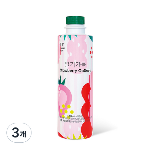 스위트컵 딸기가득 농축액 1.2kg, 3개