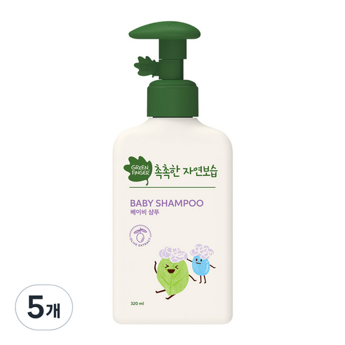 그린핑거 촉촉한 자연보습 베이비 샴푸, 320ml, 5개