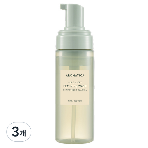아로마티카 퓨어 앤 소프트 캐모마일 앤 티트리 여성청결제, 170ml, 3개