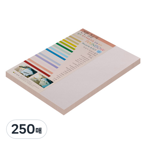 종이문화 친환경색지 레인보우카드 No.22 라이트핑크, A4, 250매