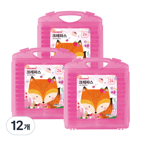 모니주 가방 크레파스 핑크, 24색, 12개