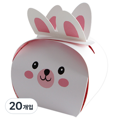 티나피크닉 귀여운 양면동물 포장상자, 토끼, 20개입