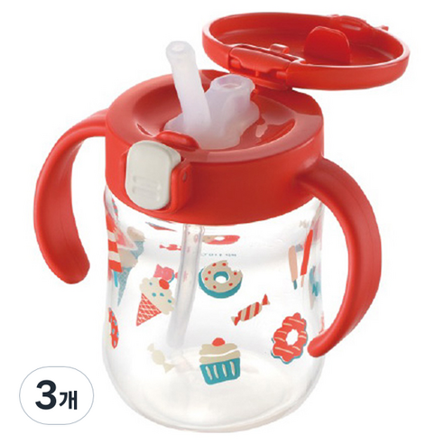 릿첼 TLI 빨대컵 SD 200ml, 체리레드, 3개