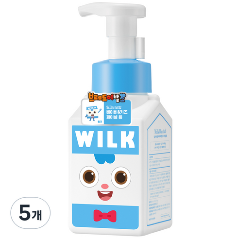 밀크바오밥 베이비앤키즈 페이셜 폼 브레드이발소 에디션, 300ml, 5개