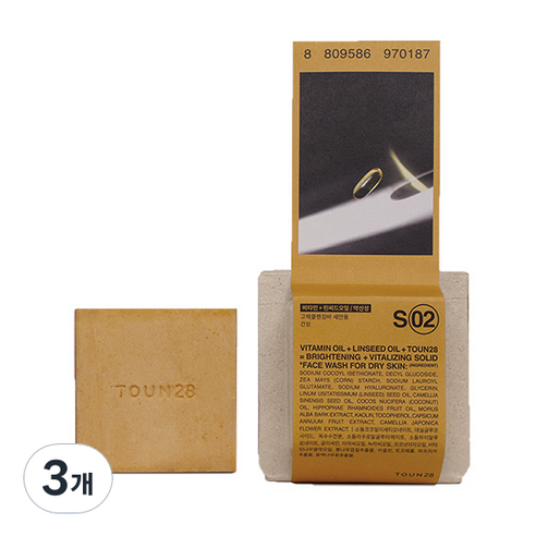 톤28 얼굴 씻을거리 S2 린씨드오일 린시드오일 약산성 클렌징 비누, 100g, 3개