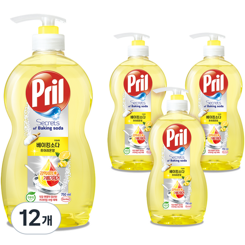 프릴 시크릿 오브 베이킹소다 퓨어레몬 향, 750ml, 12개