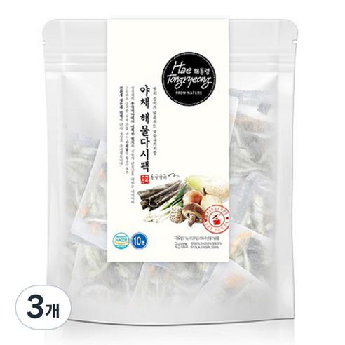 해통령 야채해물 다시팩 10p, 150g, 3개