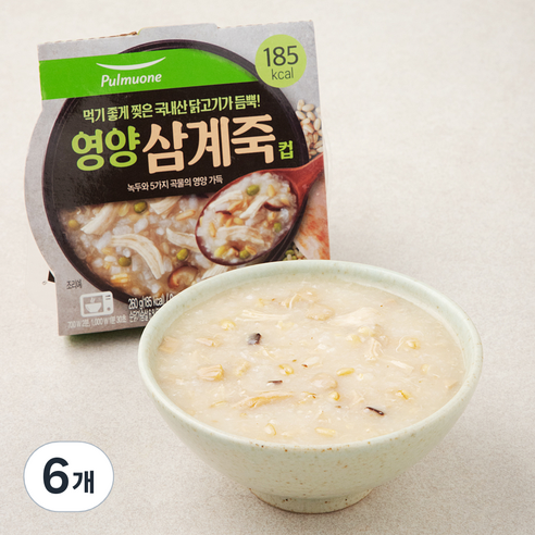 풀무원 영양 삼계죽 컵, 260g, 6개