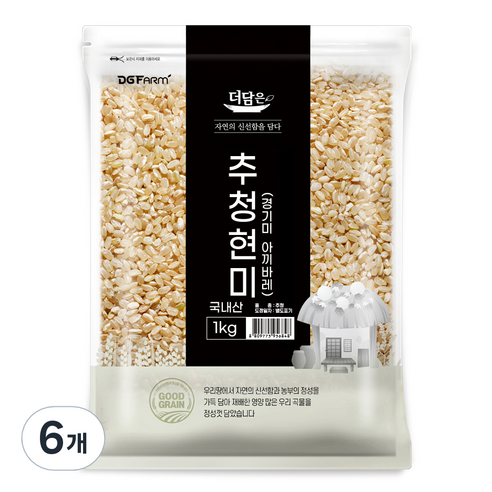 더담은 추청 아끼바레 현미, 1kg, 6개