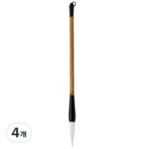 맑음 부드러운 고급서예붓 붓글씨용 흰색모, M, 4개