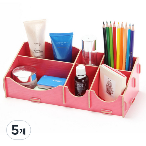 리빙조이 DIY A117 화장품정리함, 레드, 5개