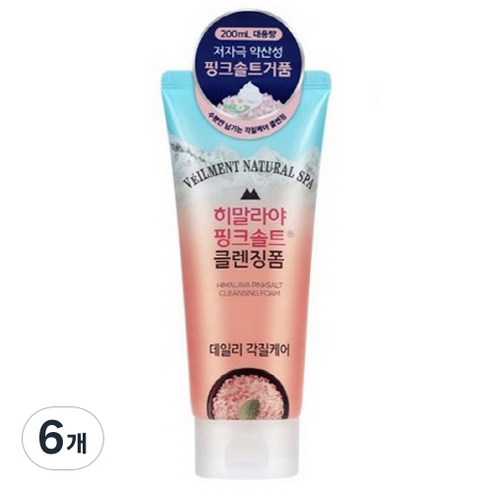 벨먼 내추럴 스파 히말라야 핑크솔트 클렌징폼, 200ml, 6개