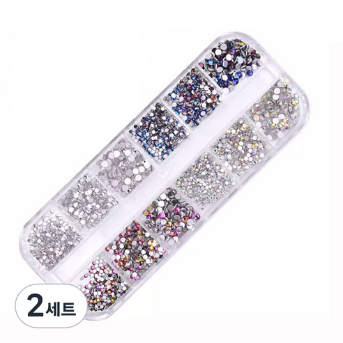 젤네일 크리스탈 반진주 반볼 네일스톤, 05, 2세트
