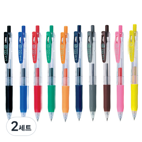 제브라 사라사클립 젤잉크펜 10종 세트 0.5mm, 혼합 색상, 2세트