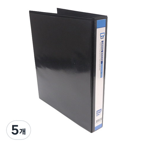 알파 흑투명 D링 A4 바인더 AT 3공 3cm, 흑색, 5개