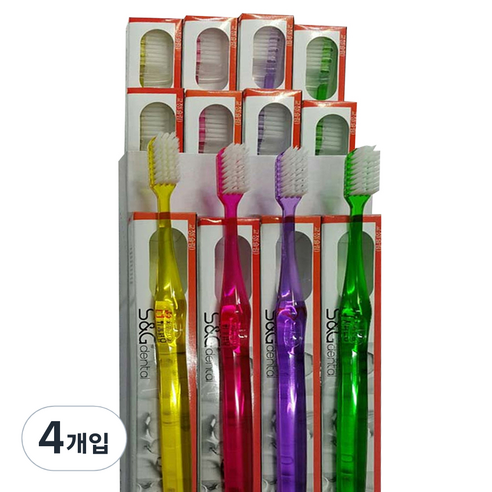 에스앤지 치과전용칫솔 교정용슬림모 12개입 1박스, 4개입