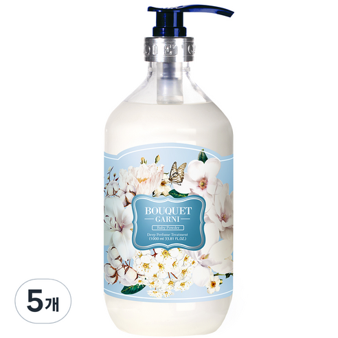 부케가르니 딥퍼퓸 트리트먼트 베이비파우더, 1000ml, 5개