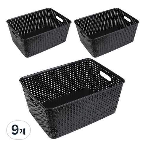 마이스타일 라탄 Y바스켓 4호, 블랙, 9개