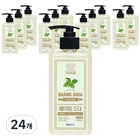 코디앳홈 베이킹소다 바질향 주방세제, 24개, 500ml
