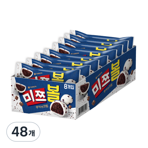오리온 미쯔볼 쿠키앤크림 과자, 42g, 48개