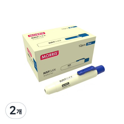 모리스 JUSTCLICK 유성매직 M2, 블루, 24개