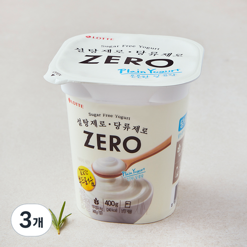 제로 플레인 요거트, 400g, 1개입, 3개