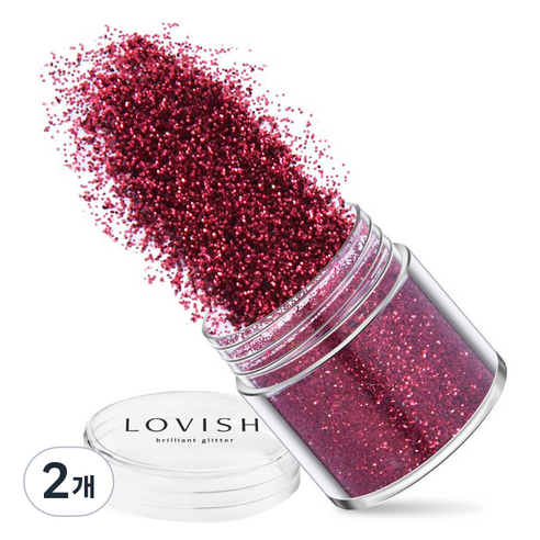 러비쉬 프리미엄 네일 글리터 10g, LVS-036 푸시아, 2개