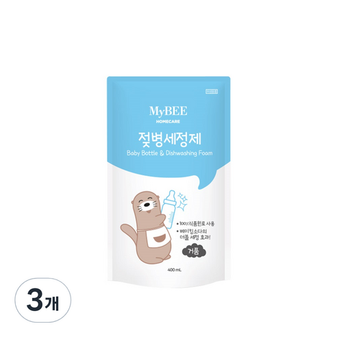 마이비 젖병세정제 거품형 리필, 400ml, 3개