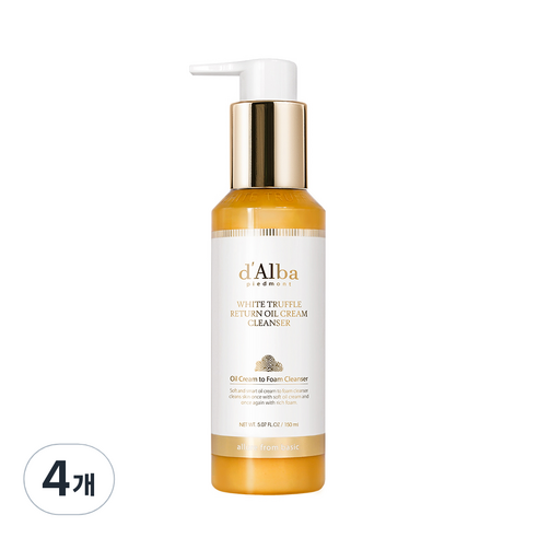 달바 화이트 트러플 리턴 오일 크림 클렌저, 150ml, 4개