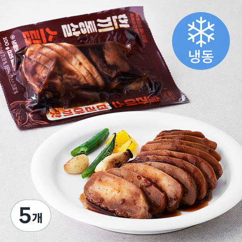 한끼통살 스팀 슬라이스 데리야끼맛 닭가슴살 (냉동), 100g, 5개