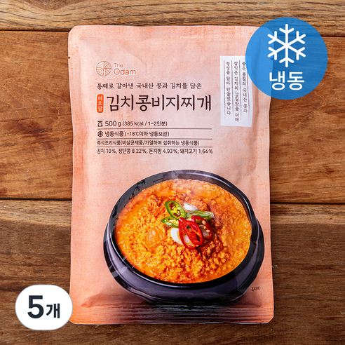 더오담 김치 콩비지 찌개 (냉동), 500g, 5개