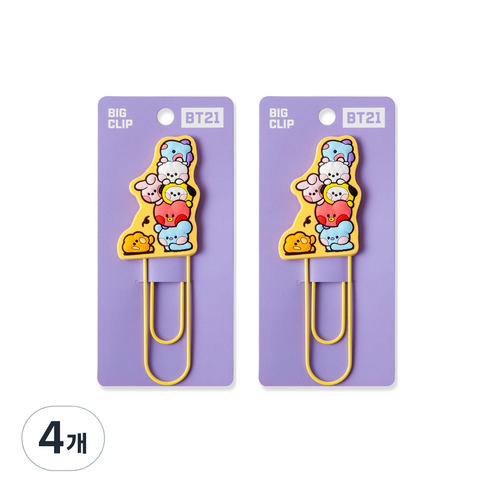 BT21 미니니 빅클립 3탄 퍼플, 1개입, 4개