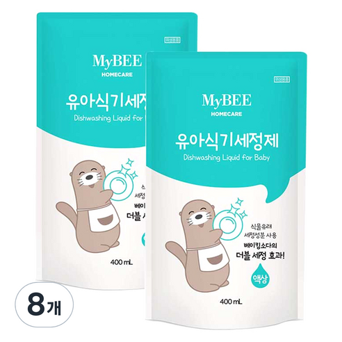 마이비 유아 식기 세정제 액상형 리필, 400ml, 8개