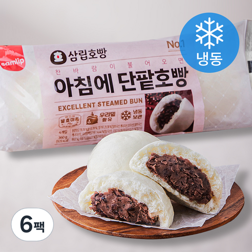 삼립호빵 아침에 단팥호빵 (냉동), 360g, 6팩