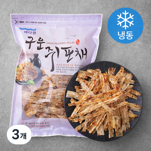 바다원 구운 쥐포채 (냉동), 500g, 3개
