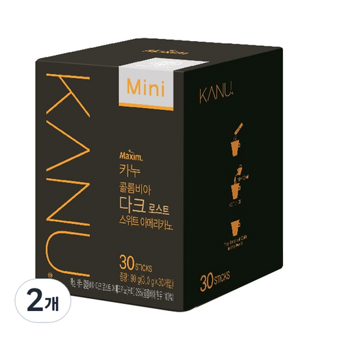 카누 콜롬비아 다크 로스트 스위트 아메리카노 미니, 3g, 30개입, 2개