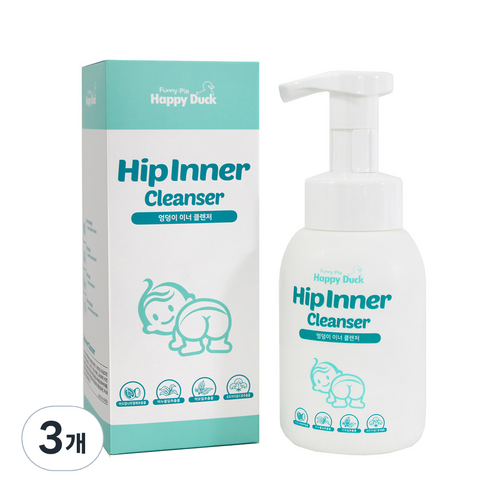 퍼니피아 해피덕 엉덩이 이너 클렌저, 3개, 300ml