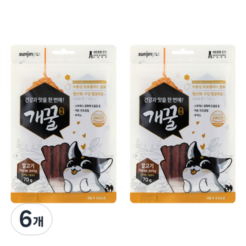 개꿀 강아지 프로폴리스 져키 70g, 말고기, 6개