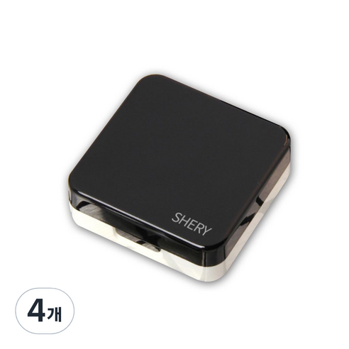라이프포인트 샤이니 정사각 렌즈케이스, 블랙, 4개