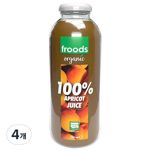 프루즈 유기농 살구 착즙주스, 700ml, 4개