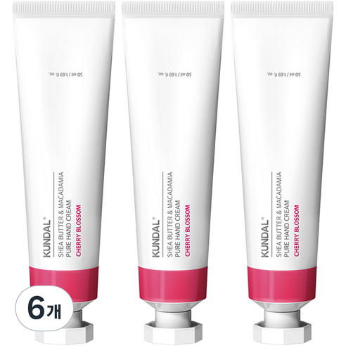 쿤달 퓨어 핸드크림 체리블라썸향, 50ml, 6개