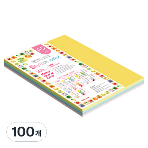 종이문화 SN 스타일리쉬 노멀 두꺼운 혼합색지 205g 03 Tone Deep, 100개, A5